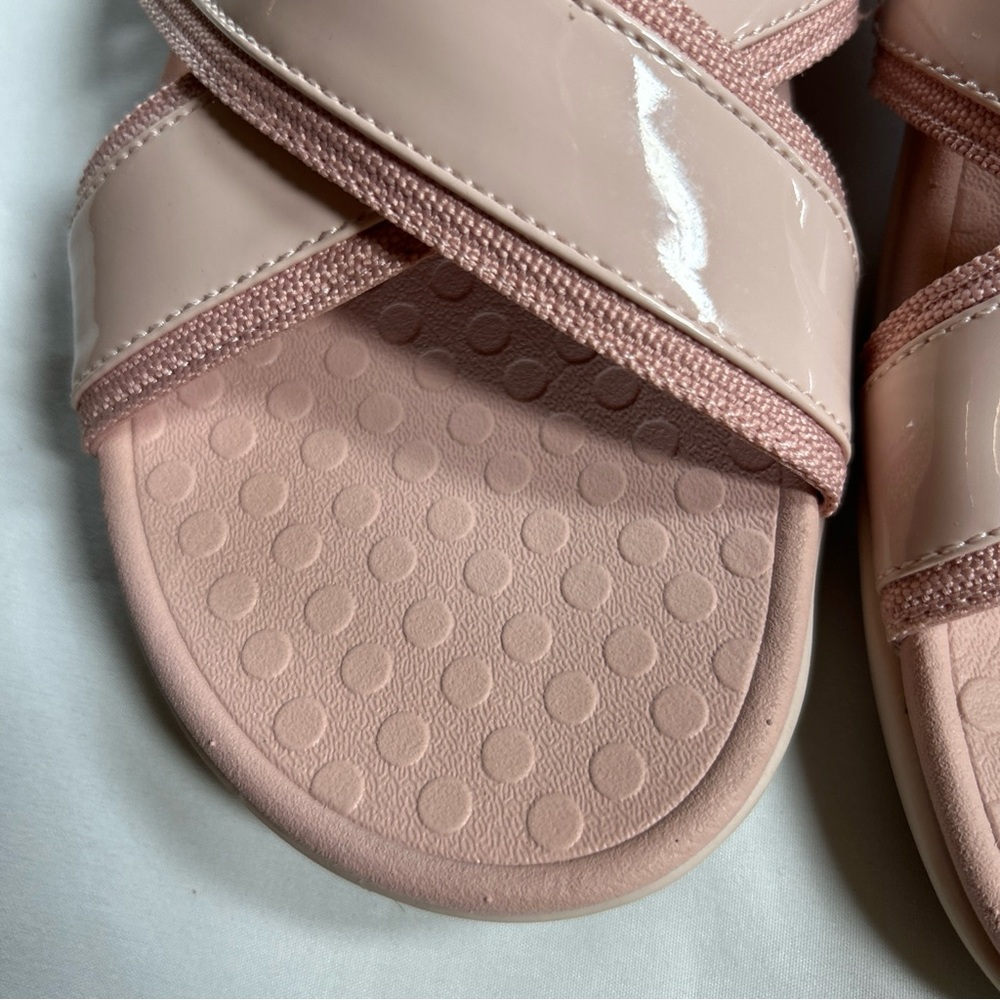 Vionic Women's Pink Merced Cross Strap Orthotic Slide Sandals Sz 12 VGUC - Picture 3 of 8